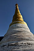 Inle Lake Myanmar. Indein, a cluster of ancient stupas  ruined and overgrown with bushes, just behind the village.